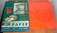 Самоклеящаяся бумага А4 Lomond  односторонняя неоновая универсальная 78 г/кв.м 50 листов, красный