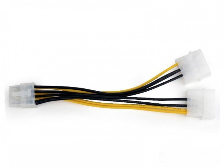 Кабель-адаптер 2*Molex(3pin) - 8pin(PCI-E),0,15м,Cablexpert CC-PSU-81,пакет