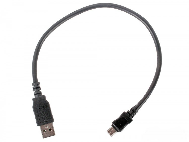 Кабель USB - miniUSB,0,3м,Cablexpert CC-5PUSB2D-0.3M,черный,пакет