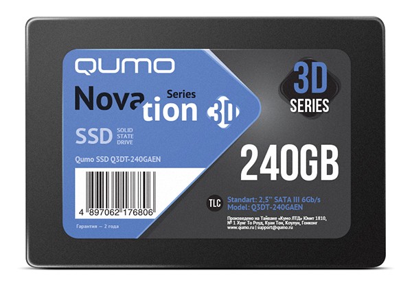 Накопитель SSD 2.5" 240Гб Qumo Novation Q3DT-240GAEN OEM,тех. пакет