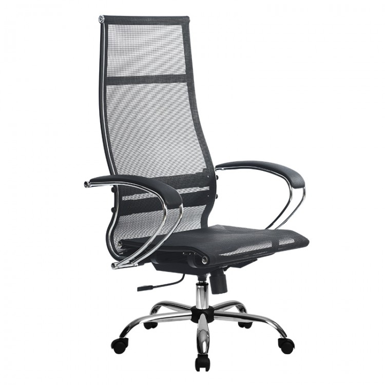 Кресло офисное Метта SK-1-BK Комплект 7, серое/черное, сетка/сетка