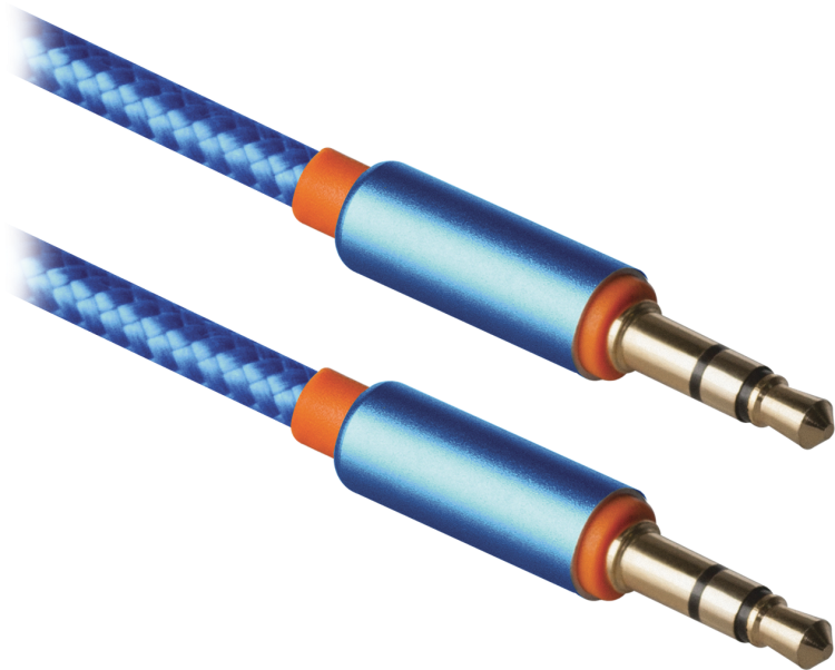 Кабель Jack 3.5"(M)-Jack 3.5"(M),1.2м,Defender JACK01-03,синий,пакет