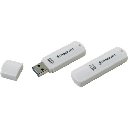 Накопитель USB 3.0 ,128Гб Transcend JetFlash 730,белый, пластик