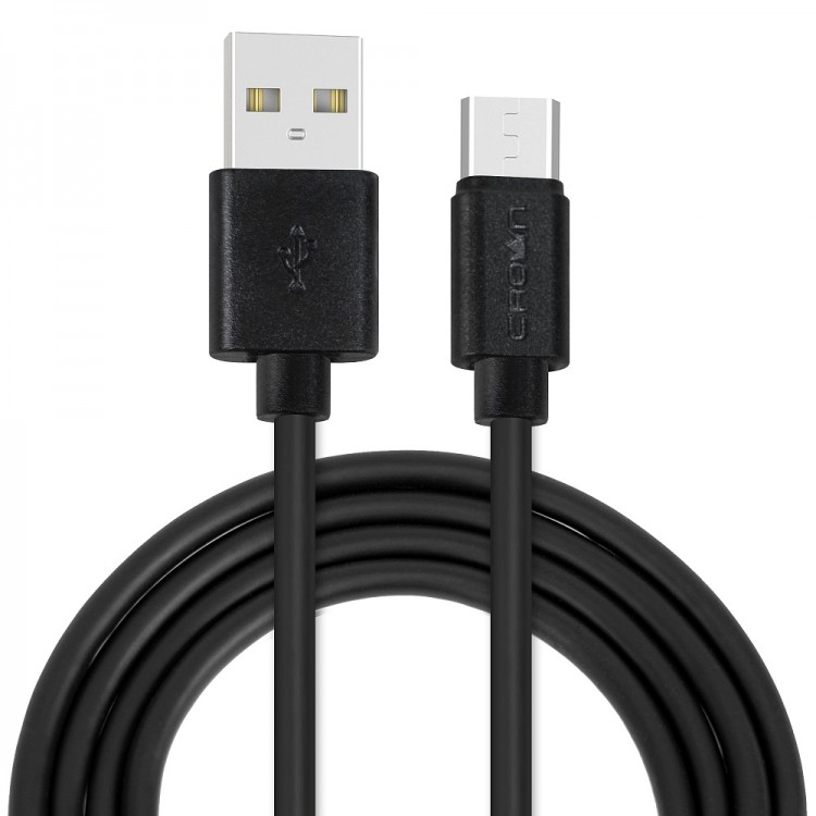 Кабель USB-microUSB,1м,Crown CMCU-1016M Black,черный,пакет