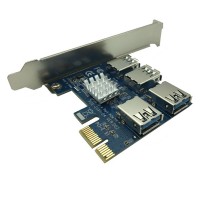Контроллер PCI-E to USB 3.0  4 port PCIEx1x/преобразователь для майнинга BTC Райзер-карта Tishric