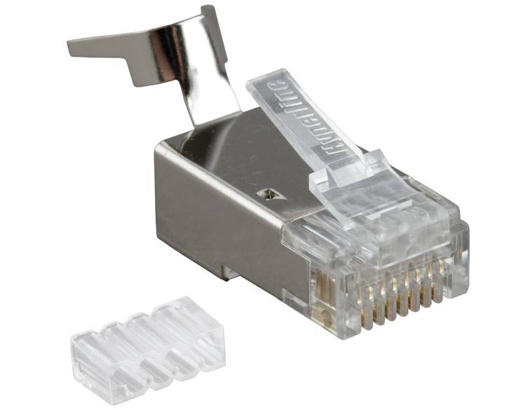 Коннектор RJ-45 Hyperline PLUG-8P8C-UV-C6-TW-SH,экран,вставка, кат. 6/6А,oem