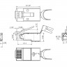 Коннектор RJ-45 Hyperline PLUG-8P8C-UV-C6-TW-SH,экран,вставка, кат. 6/6А,oem