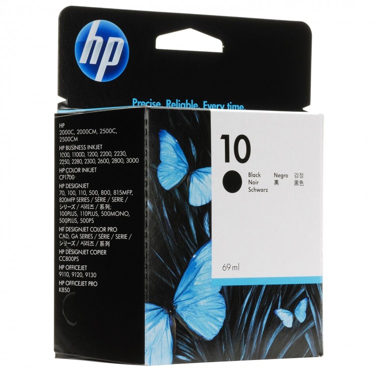 Картридж HP №10 черный (black) (Оригинал)  2000c/2500c/2200/2250, DJ 500/ps,800/ps, C4844AE