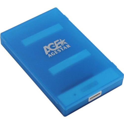 Внешний бокс AgeStar 3UBCP1-6G, 2.5", USB 3.1, пластик, синий, пакет