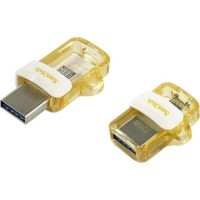 Накопитель USB 3.0/microUSB, 32Гб SanDisk Ultra Dual SDDD3-032G-G46GW,желтый, пластик