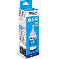 Чернила Epson 664, цвет синий(cyan), для Epson L100/200/300/400/500/600/1300, 70мл.