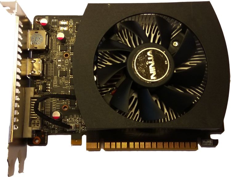 Видеокарта Sinotex Ninja NH105TI45F NVidia GeForce GTX1050Ti 1290 МГц(1392 МГц GPU Boost) PCI-E 3.0 4Гб 7000 МГц  128бит DVI-D,HDMI,Display Port NH105