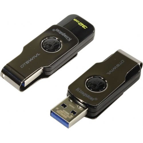 Накопитель USB 3.1 ,32Гб Kingston DataTraveler SWIVL,черный/серебристый, металл