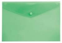 Папка-конверт с кнопкой Бюрократ PK803Agm, А4, зелёный прозрачный пластик, 180мкм