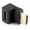 Адаптер угловой HDMI(F)-HDMI(M),Cablexpert A-HDMI270-FML,черный,пакет