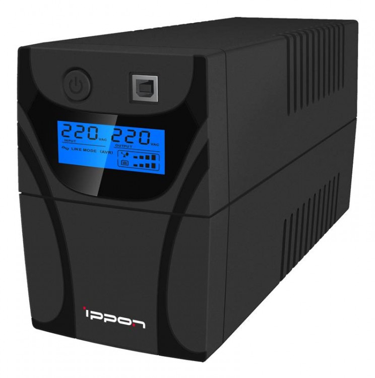 ИБП  Ippon Back Power Pro LCD 500,500ВА/300Вт, 3хC13 (комп.розетка), черный, rtl