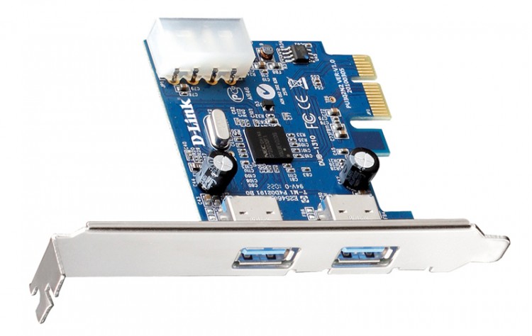 Контроллер D-Link  DUB-1310 PCI-E x1 ? USB 3.0 x2(external) блистер SHF-DLK1UB13101-H