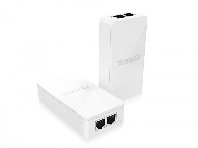 Адаптер PoE Tenda PoE1500S, 2 порта 10/100/1000 Мбит/сек, внешний, белый, rtl, 22807