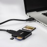 Картридер внешний Hama H-124022 USB 3.0, для SD/microSD/Compact Flash черный, блистер