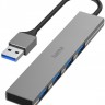 Концентратор USB Hama H-200114,4 порта USB 3.0, серый, rtl
