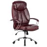 Кресло руководителя Метта LK-12 Ch722, бордовое, кожа NewLeather/кожа NewLeather