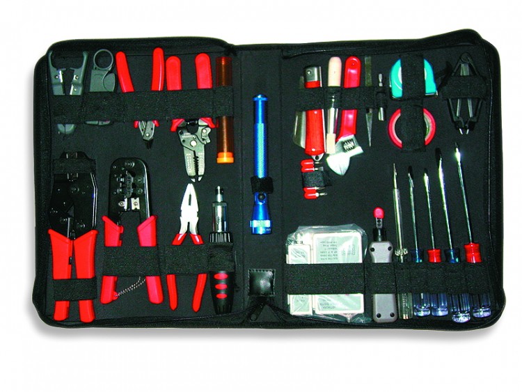 Набор инструментов Cablexpert Tool Kit,черный, rtl, TK-NETWORK