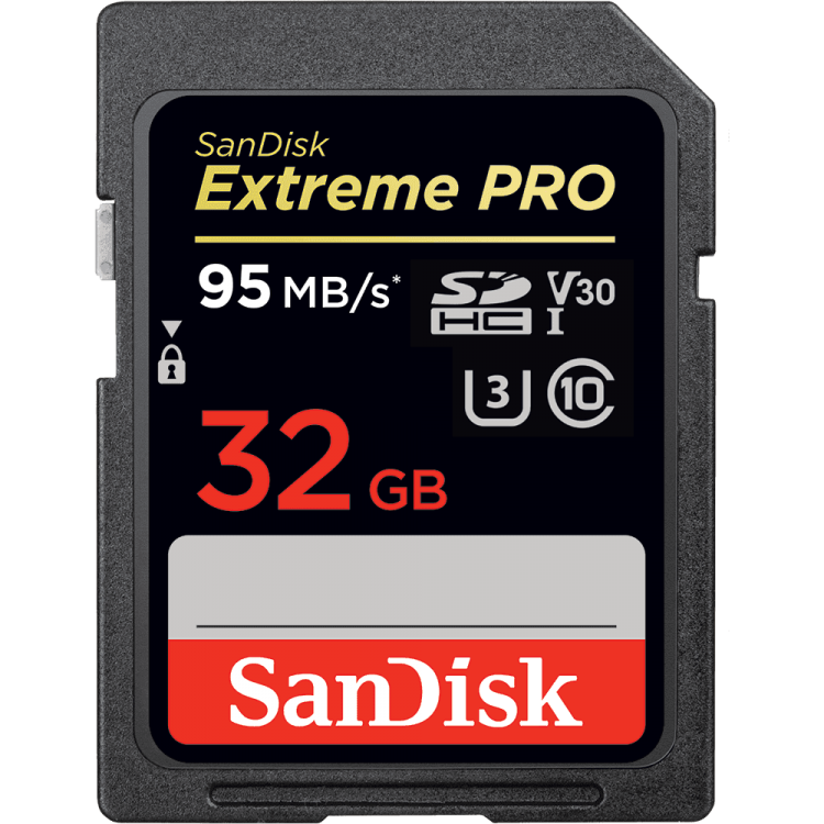 Карта памяти SDHC SanDisk Extreme Pro,32Гб/Class 10/UHS-I(Class 3) (SDSDXXG-032G-GN4IN)