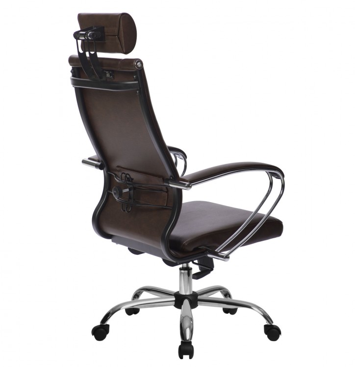 Кресло офисное Метта Комплект 33 CH17833, коричневое, кожа NewLeather/кожа NewLeather