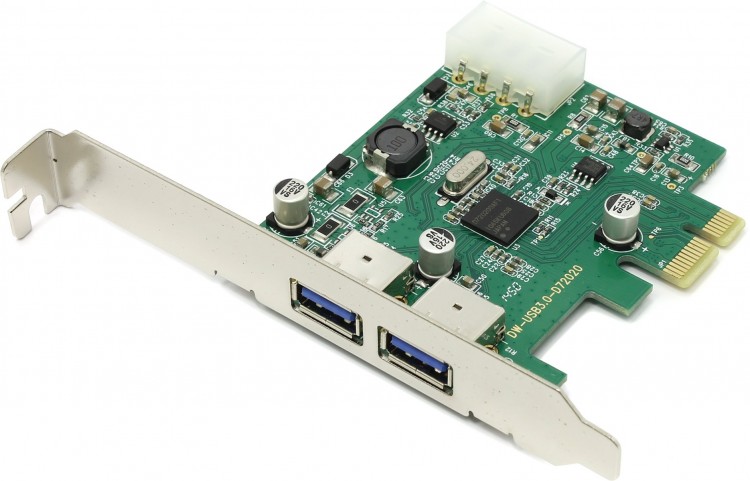 Контроллер Orient NC-3U2PE,PCI-E x1 ? USB 3.0 x2(внеш),rtl(22037)