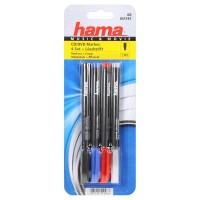 Набор маркеров для CD/DVD Hama H-51197,черный+красный+синий+корректор,блистер