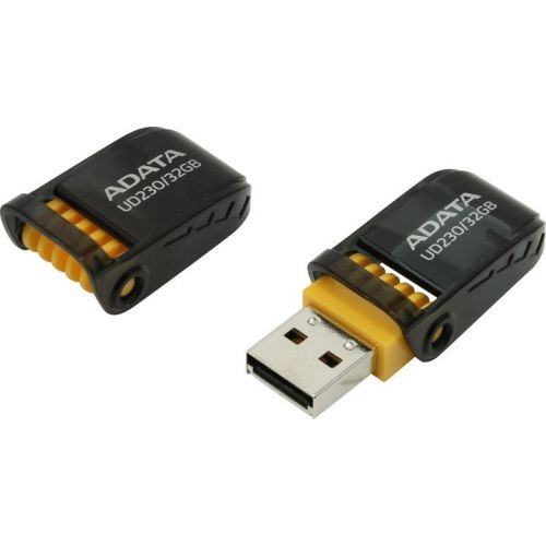 Накопитель USB 2.0 ,32Гб Adata Classic UD230,черный/оранжевый, пластик