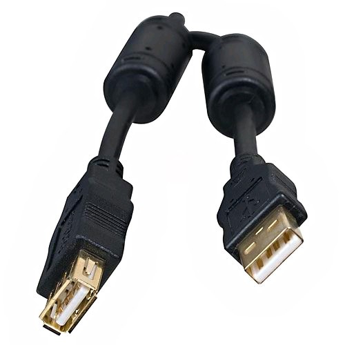 Кабель-удлинитель USB(AM)-USB(AF),5м.,5bites UC5011-050A,черный,пакет