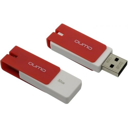 Накопитель USB 2.0 ,32Гб Qumo Click QM32GUD-CLK-CRIMSON,белый/красный, пластик