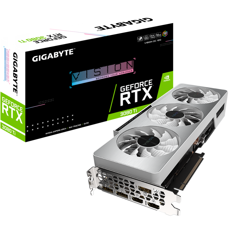 Видеокарта Gigabyte GV-N308TVISION OC-12GD GeForce RTX 3080 Ti 1710МГц PCI-E 3.0 12Гб 19000МГц 384 бита DisplayPort*3,HDMI*2 GV-N308TVISION OC-12GD