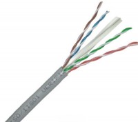 Кабель UTP 6е Vcom VNC1020, CCA, 0,57мм., ПВХ/ПВХ 4 пары, серый