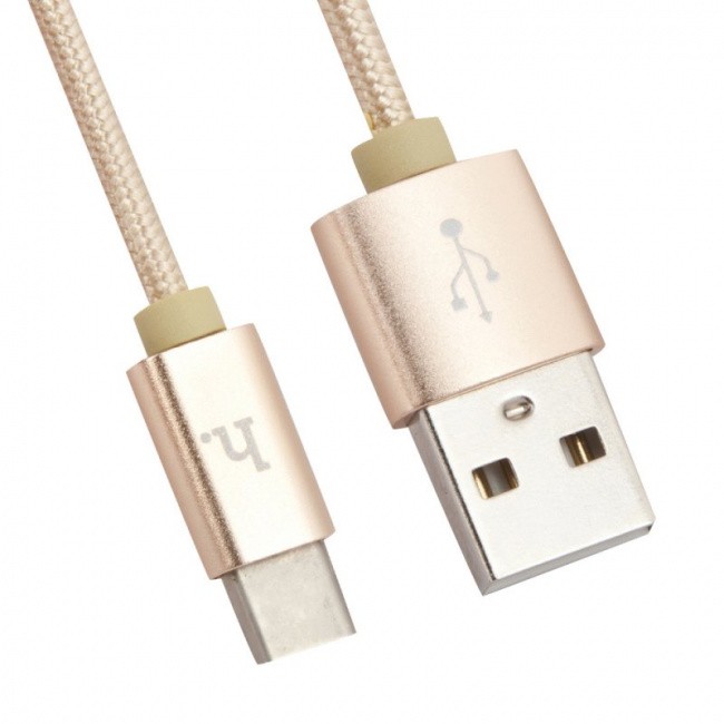 Кабель USB-Type C,1м,Hoco X2,золотистый,rtl