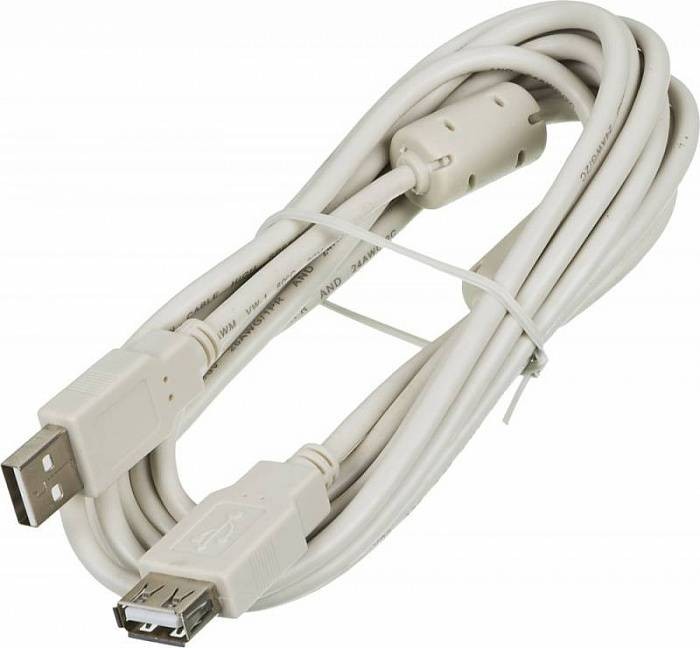 Кабель-удлинитель USB(AM)-USB(AF),1.8м,Ningbo USB2.0-AM-AF-BR,серый,блистер