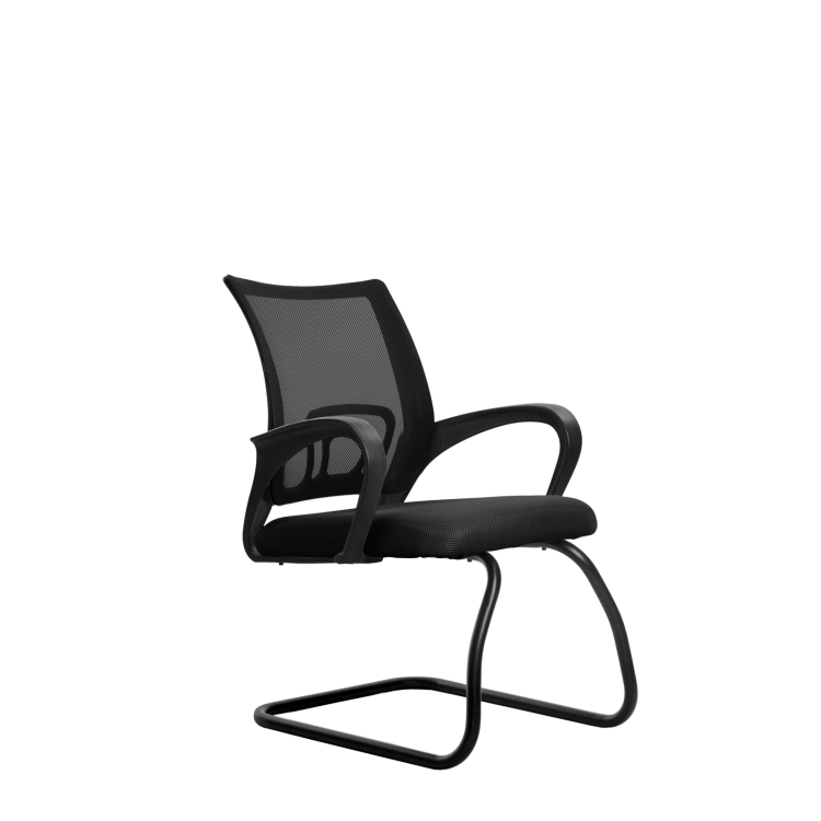Кресло рабочее компактное Метта SU-CS-9F2, черное, ткань/сетка