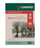 Фотобумага А4 Lomond  двухсторонняя глянцевая/матовая струйная 210 г/кв.м 50 листов, 