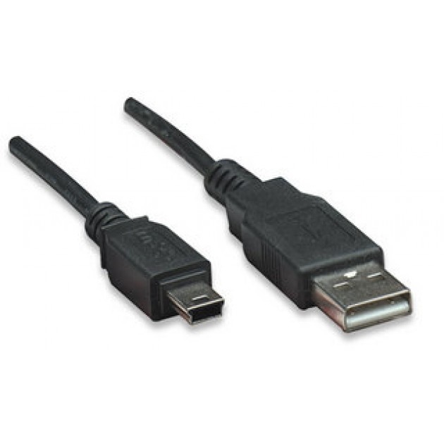 Кабель USB - miniUSB,0,5м-1,5м,черный, oem