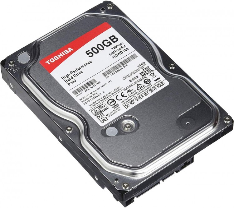 Накопитель HDD 3.5" 500Гб Toshiba P300 HDWD105UZSVA 64Мб 7200 об/мин,,тех. пакет