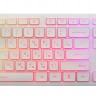 Клавиатура с подсветкой Oklick 550ML,проводная(USB),тонкая,мультимедийная,белая,rtl