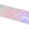 Клавиатура с подсветкой Oklick 550ML,проводная(USB),тонкая,мультимедийная,белая,rtl