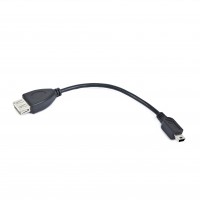 Кабель USB AF(OTG) - miniUSB(M),0,15м,Gembird A-OTG-AFBM-002,черный,oem