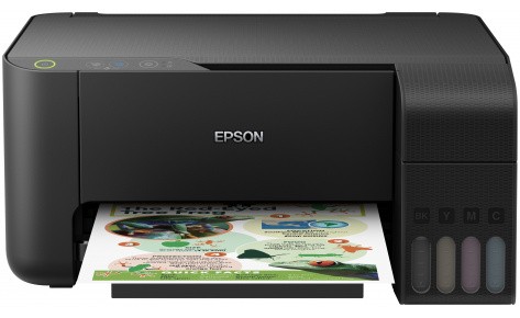 МФУ струйное Epson EcoTank L3100, A4, цветное(СНПЧ,4 цвета), 9,2 стр/мин/4,5 стр/мин, черное