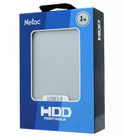 Накопитель внешний HDD 2.5" 1Тб Netac  NT05K330N-001T-30SL 8Мб 5400 об/мин,серебристый,rtl