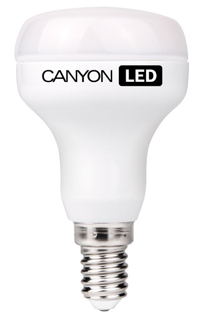 Лампа LED рефлекторная/матовая Canyon E14, 6Вт(42Вт), 4000К(нейтральный), 120°, 517Лм, 50000ч., 50*86мм