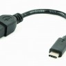 Кабель-адаптер USB(AF)-Type C,0.2м,Cablexpert A-OTG-CMAF3-01,черный,пакет