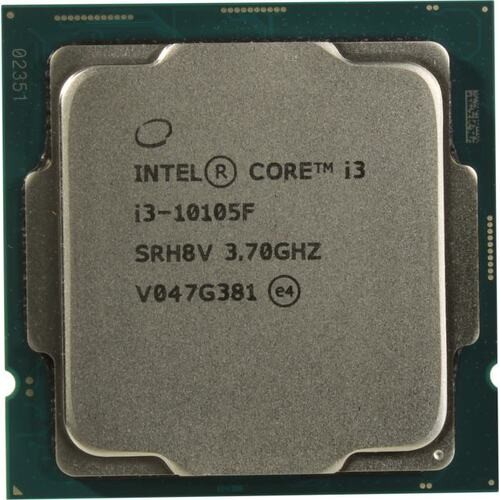Процессор Intel Core i3 10105F 3,7 ГГц(до 4,4ГГц) (LGA1200, 6Мб, без видео, 2666 МГц) Comet Lake oem