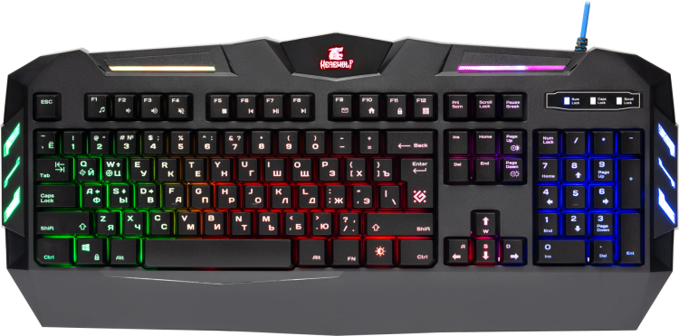 Клавиатура игровая с подсветкой Defender Werewolf GK-120DL,проводная(USB),черная,rtl